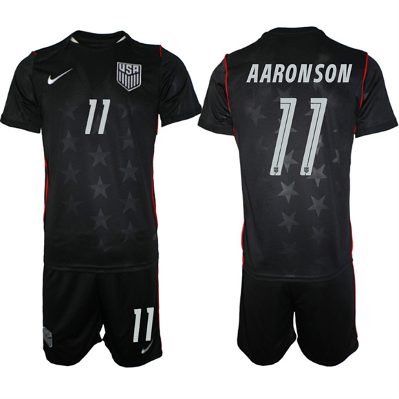 Men's USA #11 AARONSON Team FIFA x World Cup 2026 Away On Field Suit Jersey