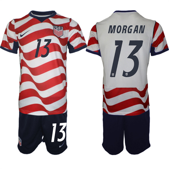 Men's USA #13 MORGAN Team FIFA x World Cup 2026 Home On Field Suit Jersey