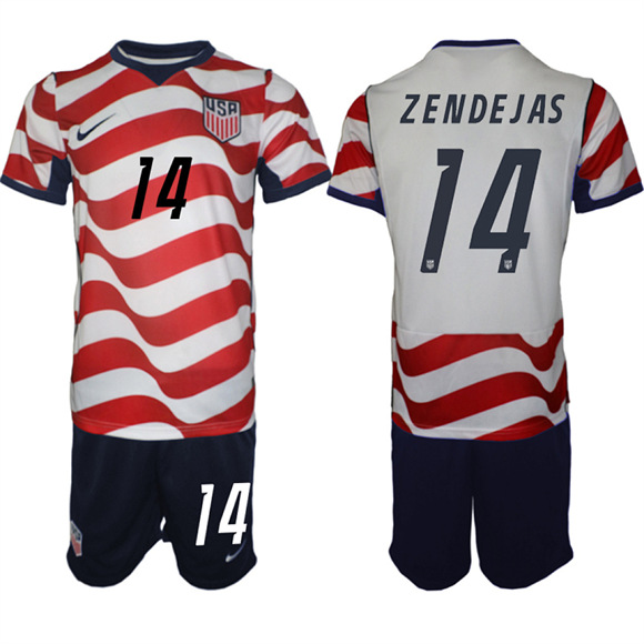Men's USA #14 ZENDEJAS Team FIFA x World Cup 2026 Home On Field Suit Jersey