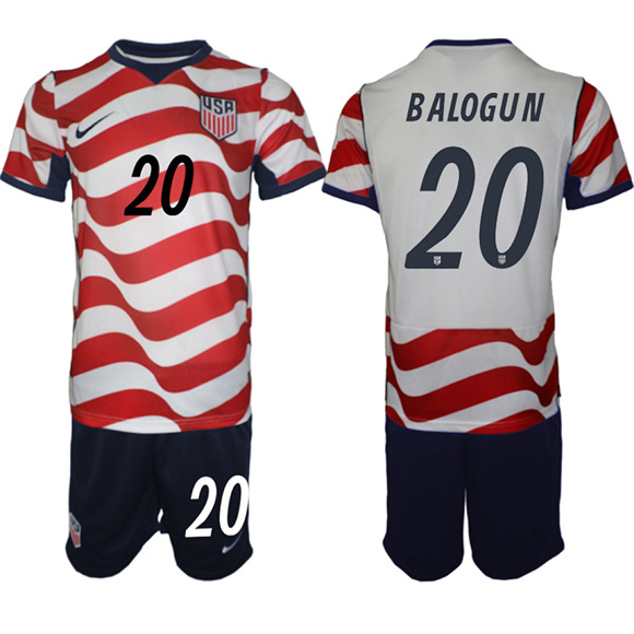 Men's USA #20 BALOGUN Team FIFA x World Cup 2026 Home On Field Suit Jersey