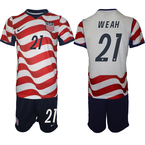 Men's USA #21 WEAH Team FIFA x World Cup 2026 Home On Field Suit Jersey
