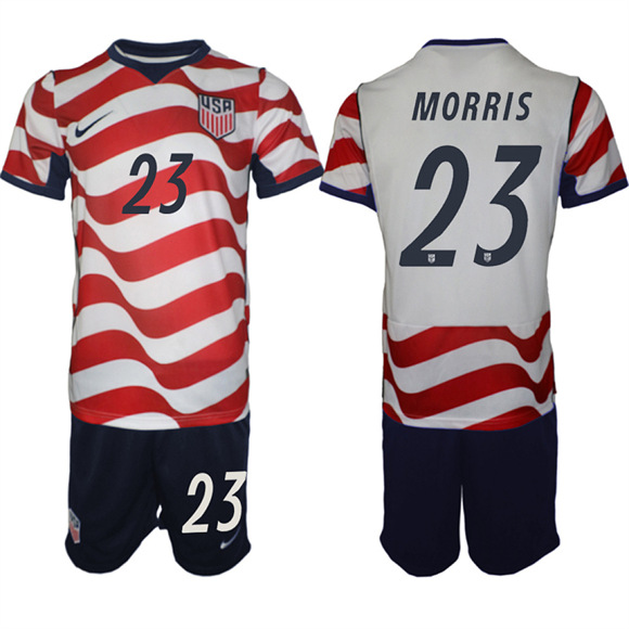 Men's USA #23 MORRIS Team FIFA x World Cup 2026 Home On Field Suit Jersey
