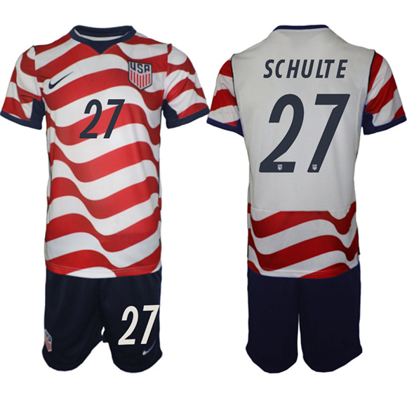Men's USA #27 SCHULITE Team FIFA x World Cup 2026 Home On Field Suit Jersey