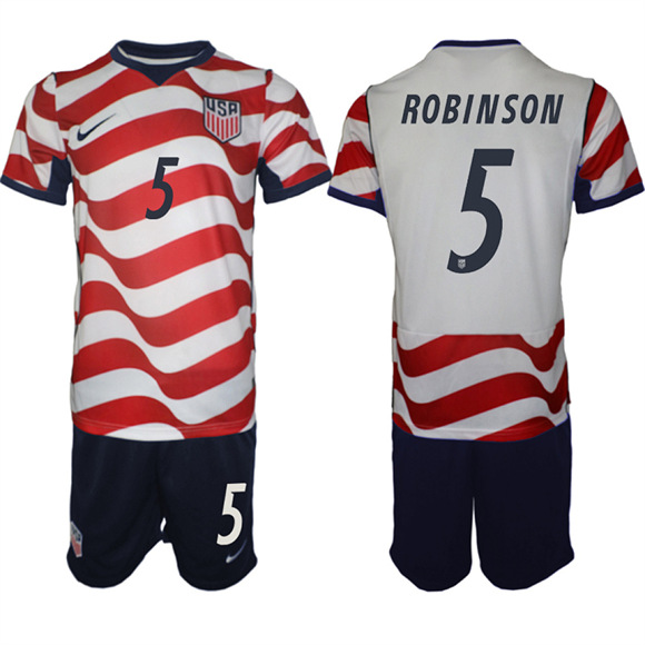 Men's USA #5 ROBINSON Team FIFA x World Cup 2026 Home On Field Suit Jersey