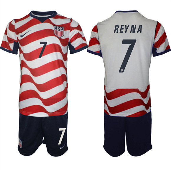 Men's USA #7 REYNA Team FIFA x World Cup 2026 Home On Field Suit Jersey