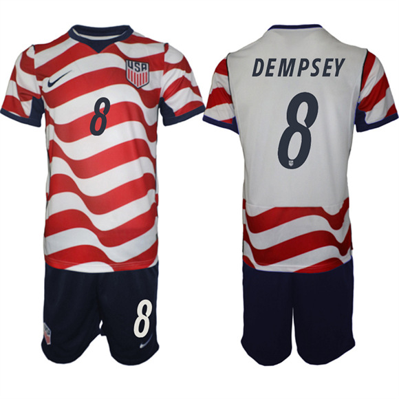 Men's USA #8 DEMPSEY Team FIFA x World Cup 2026 Home On Field Suit Jersey