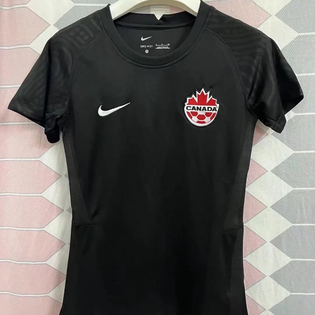 Women Canada Blank 2026 Black Soccer T-shirt