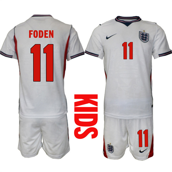Youth England #11 FODEN National Team FIFA x World Cup 2026 Home On Field Jersey