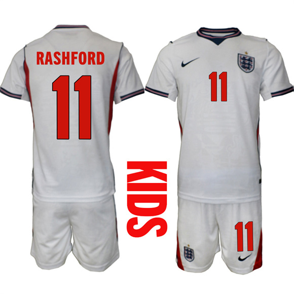 Youth England #11 RASHFORD National Team FIFA x World Cup 2026 Home On Field Jersey