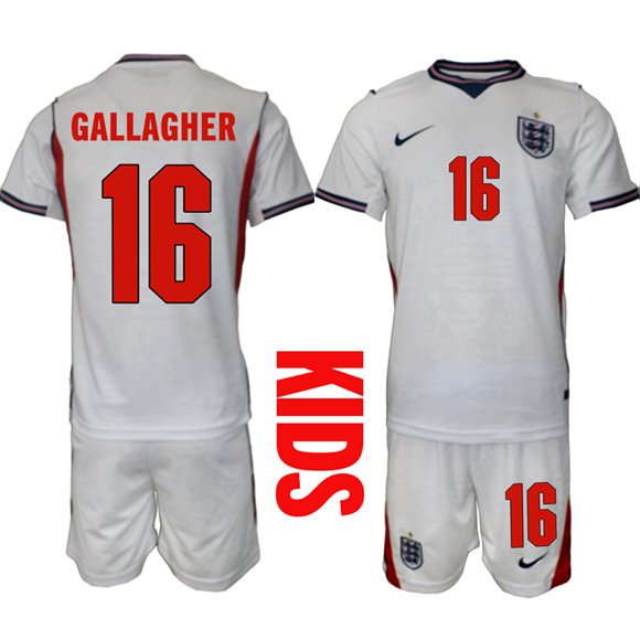 Youth England #16 GALLAGHER National Team FIFA x World Cup 2026 Home On Field Jersey