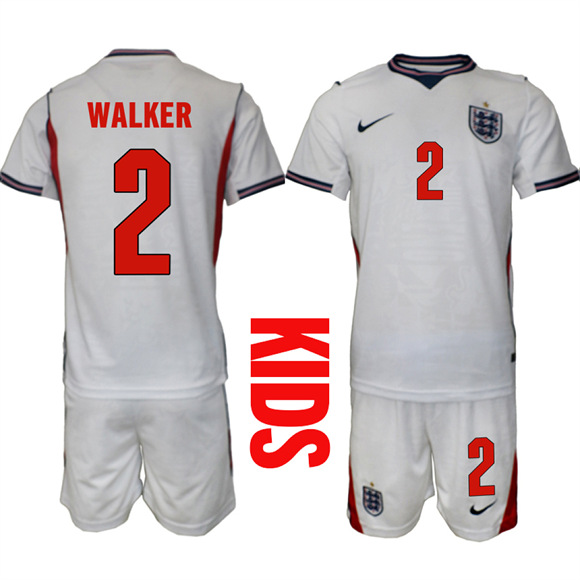 Youth England #2 WALKER National Team FIFA x World Cup 2026 Home On Field Jersey