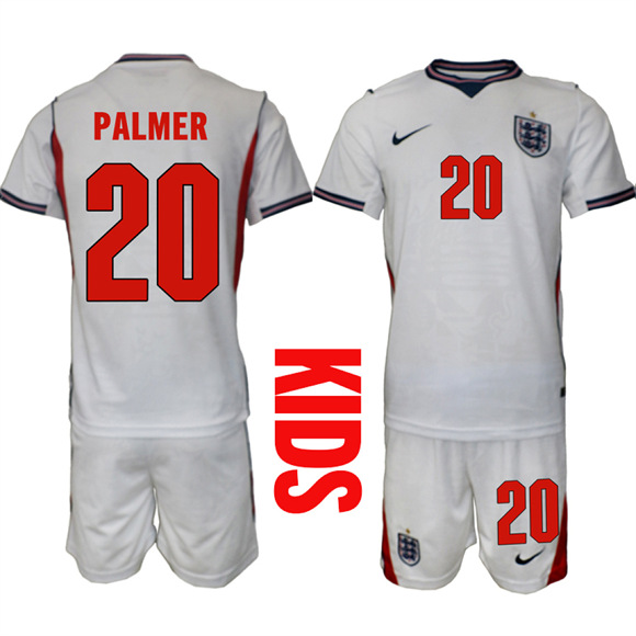 Youth England #20 PALMER National Team FIFA x World Cup 2026 Home On Field Jersey