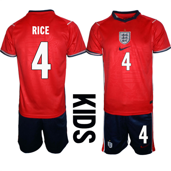 Youth England #4 RICE National Team FIFA x World Cup 2026 Away On Field Jersey