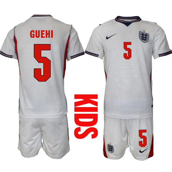 Youth England #5 GUEHI National Team FIFA x World Cup 2026 Home On Field Jersey