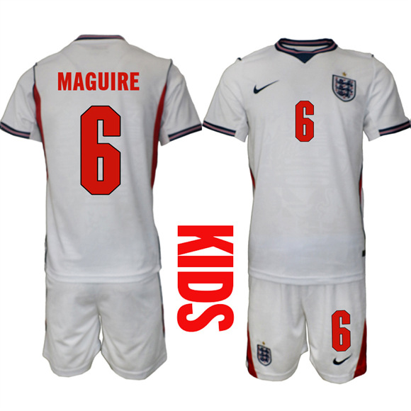 Youth England #6 MAGUIRE National Team FIFA x World Cup 2026 Home On Field Jersey