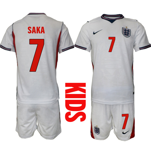 Youth England #7 SAKA National Team FIFA x World Cup 2026 Home On Field Jersey