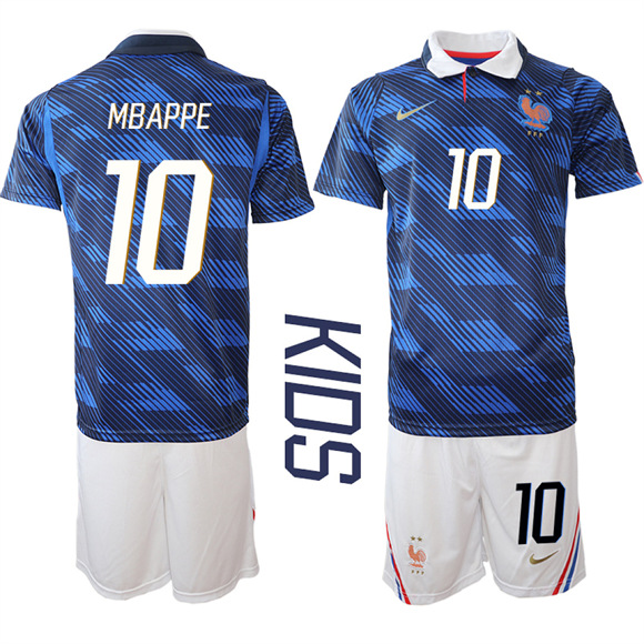 Youth France #10 MBAPPE National Team FIFA x World Cup 2026 Home On Field Jersey