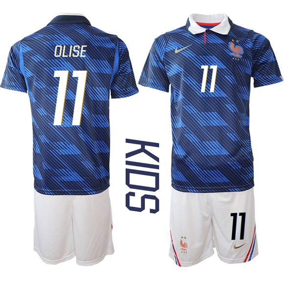 Youth France #11 OLISE National Team FIFA x World Cup 2026 Home On Field Jersey