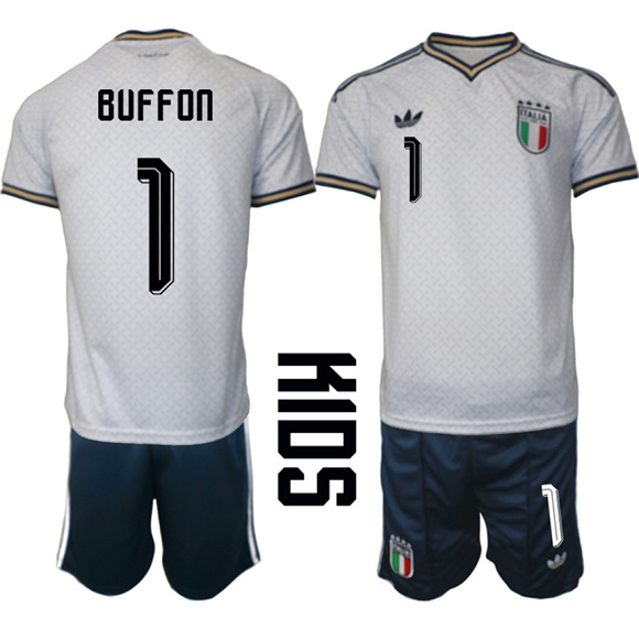 Youth Italy #1 BUFFON National Team FIFA x World Cup 2026 Away On Field Jerseys
