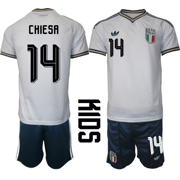 Youth Italy #14 CHIESA National Team FIFA x World Cup 2026 Away On Field Jerseys
