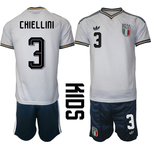 Youth Italy #3 CHIELLINI National Team FIFA x World Cup 2026 Away On Field Jerseys