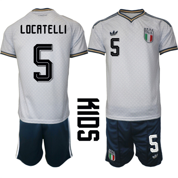 Youth Italy #5 LOCATELLI National Team FIFA x World Cup 2026 Away On Field Jerseys