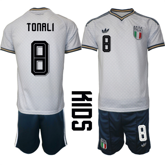 Youth Italy #8 TONALI National Team FIFA x World Cup 2026 Away On Field Jerseys