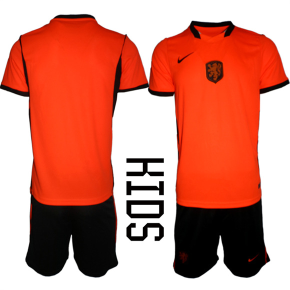 Youth Netherlands National Team FIFA x World Cup 2026 Home Orange On Field Jersey