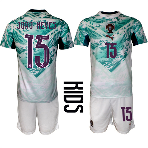 Youth Portugal #15 JOAO NEVES Away National Team FIFA x World Cup 2026 Soccer jerseys