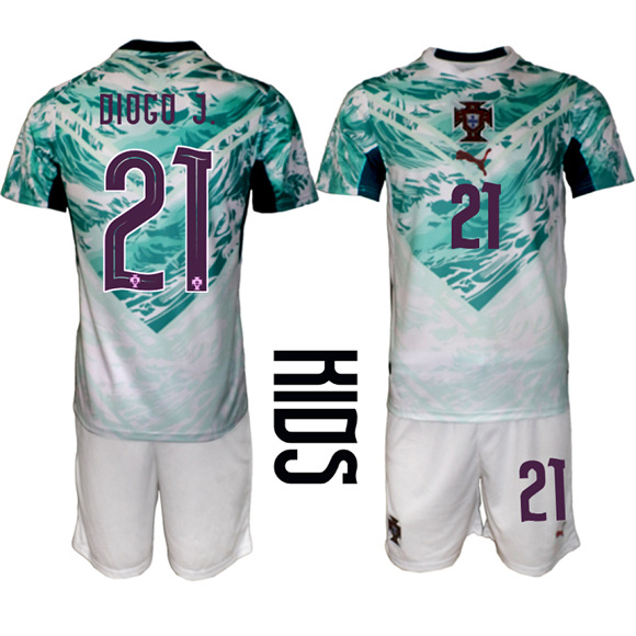 Youth Portugal #21 DIOGO J. Away National Team FIFA x World Cup 2026 Soccer jerseys