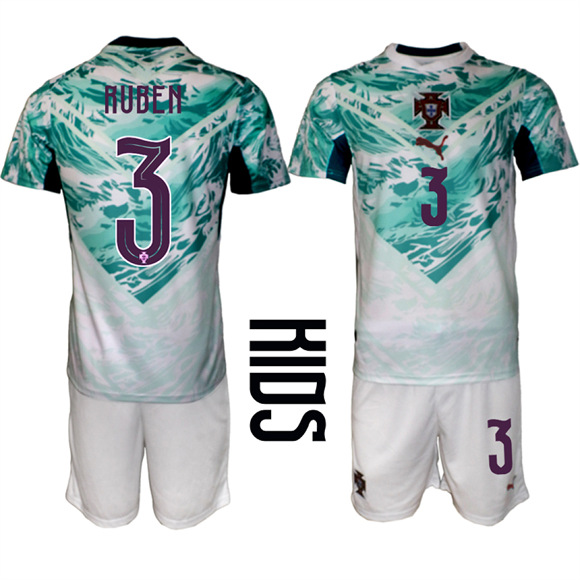 Youth Portugal #3 RUBEN Away National Team FIFA x World Cup 2026 Soccer jerseys