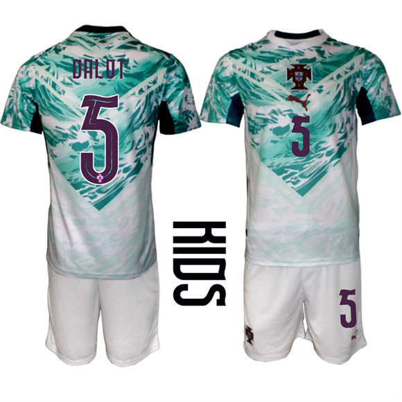 Youth Portugal #5 DALOT Away National Team FIFA x World Cup 2026 Soccer jerseys