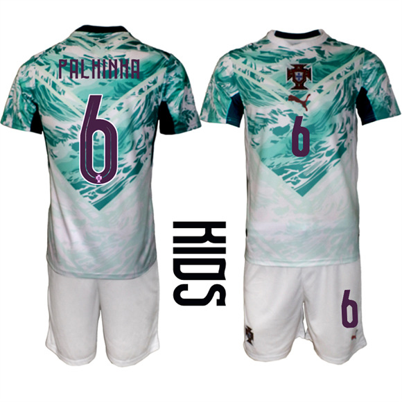 Youth Portugal #6 PALHINHA Away National Team FIFA x World Cup 2026 Soccer jerseys