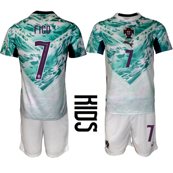 Youth Portugal #7 FIGO Away National Team FIFA x World Cup 2026 Soccer jerseys