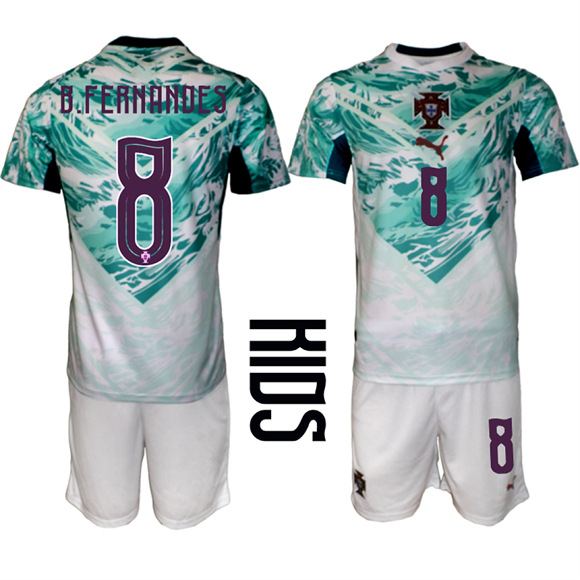 Youth Portugal #8 B.FERNANDES Away National Team FIFA x World Cup 2026 Soccer jerseys