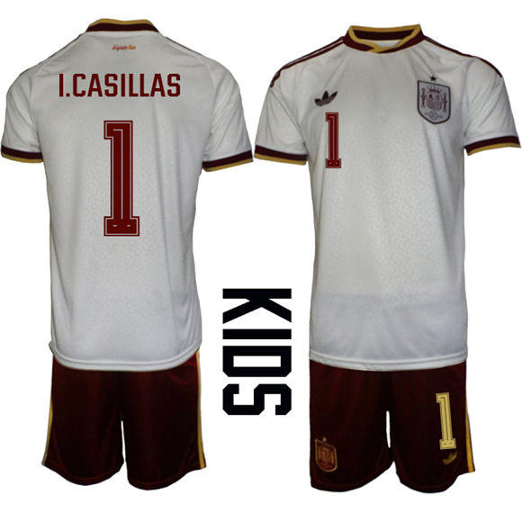 Youth Spain #1 I.CASILLAS National Team FIFA x World Cup 2026  Away On Field Jerseys