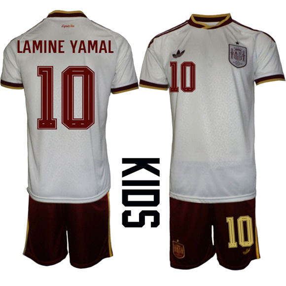 Youth Spain #10 LAMINE YAMAL National Team FIFA x World Cup 2026  Away On Field Jerseys