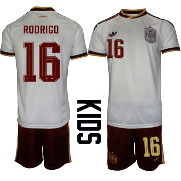 Youth Spain #16 RODRIGO National Team FIFA x World Cup 2026  Away On Field Jerseys