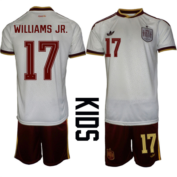 Youth Spain #17 WILLIAMS JR. National Team FIFA x World Cup 2026  Away On Field Jerseys