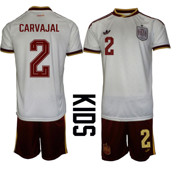 Youth Spain #2 CARVAJAL National Team FIFA x World Cup 2026  Away On Field Jerseys
