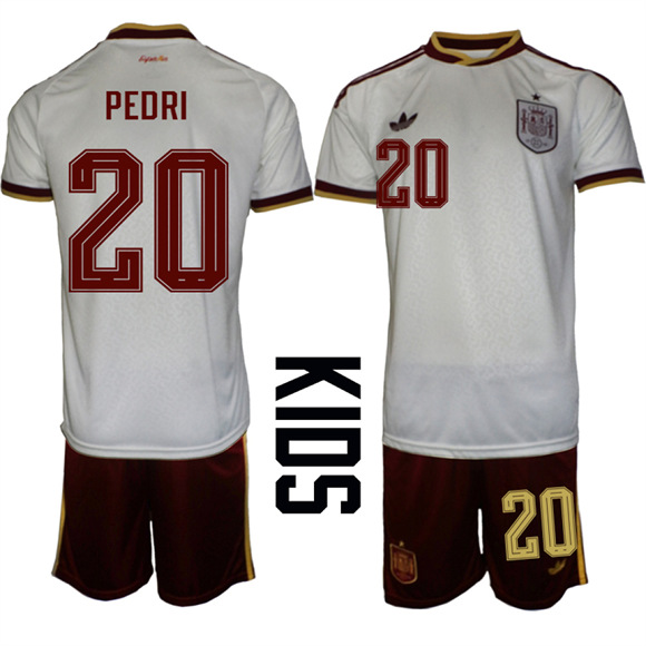 Youth Spain #20 PEDRI National Team FIFA x World Cup 2026  Away On Field Jerseys