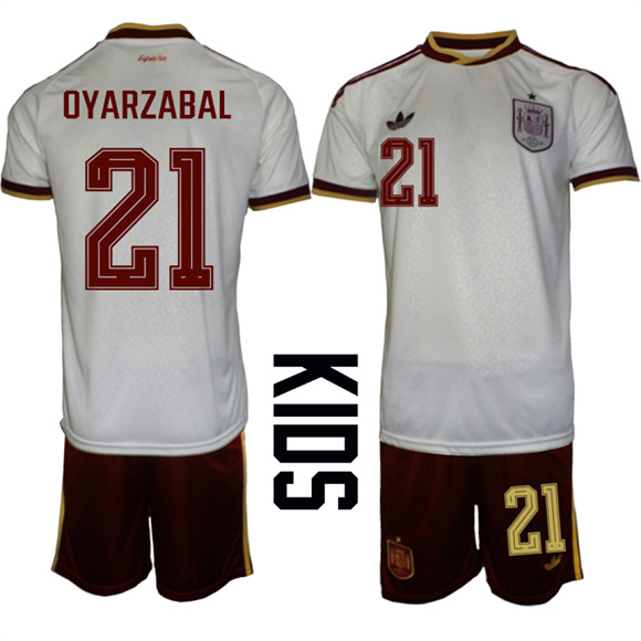 Youth Spain #21 OYARZABAL National Team FIFA x World Cup 2026  Away On Field Jerseys