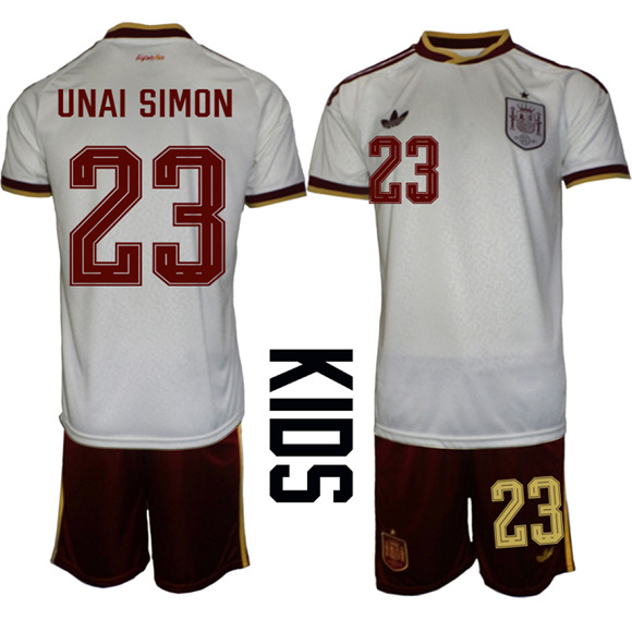 Youth Spain #23 UNAI SIMON National Team FIFA x World Cup 2026  Away On Field Jerseys