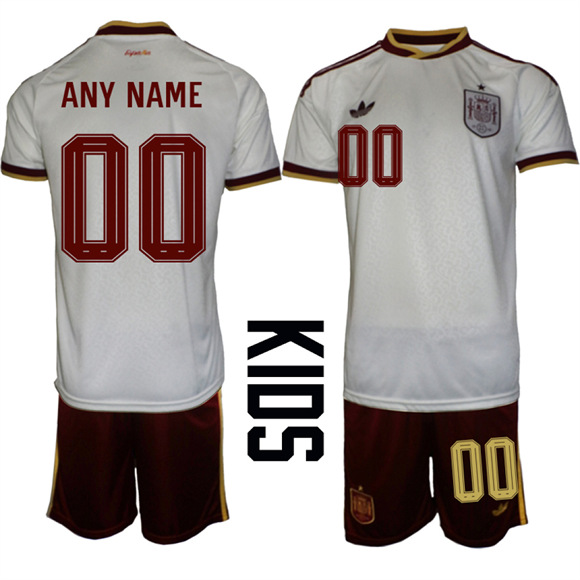 Youth Spain Custom Any Name And Number National Team FIFA x World Cup 2026  Away On Field Jerseys