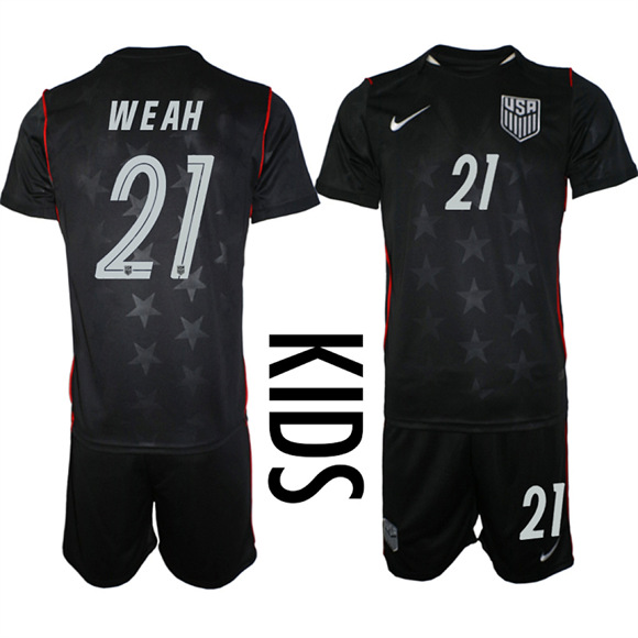 Youth USA #21 WEAH Team FIFA x World Cup 2026 Away On Field Suit Jersey