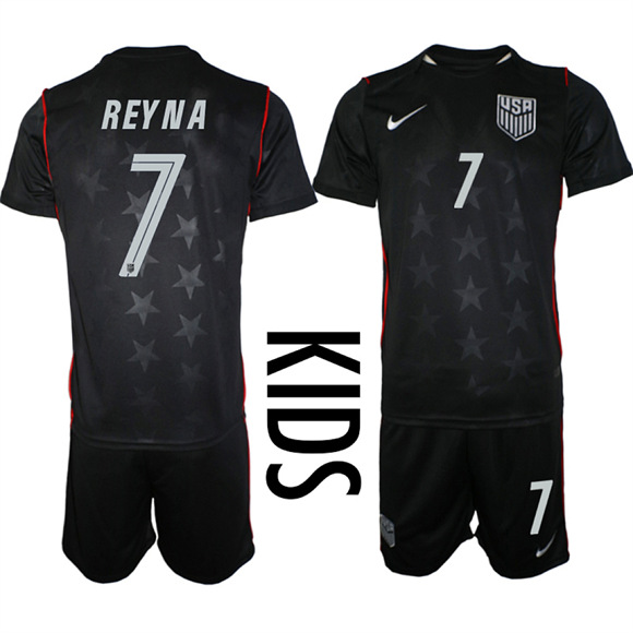 Youth USA #7 REYNA Team FIFA x World Cup 2026 Away On Field Suit Jersey