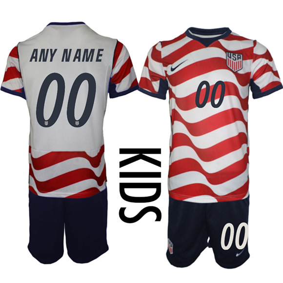 Youth USA Custom Team FIFA x World Cup 2026 Home On Field Suit Jersey