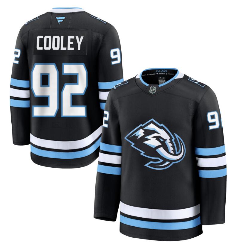 Men's Utah Mammoth #92 Logan Cooley Fanatics Home Premium Black Jersey