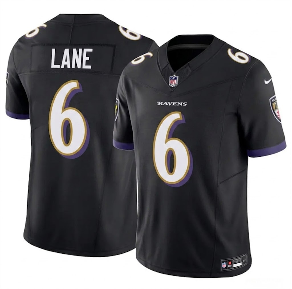 Men's Baltimore Ravens #6 Ja'Kobi Lane Black 2025 F.U.S.E. Vapor Limited Football Jersey