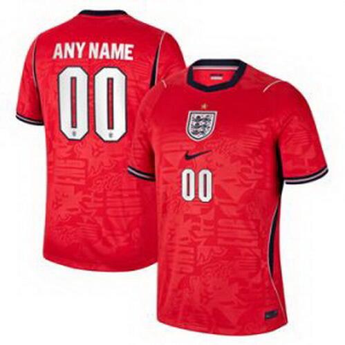 Men's England Custom 2026 World Cup Away Red Player Nike Shirt Jersey
